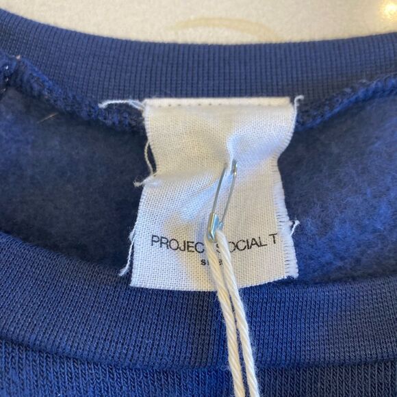 NEW Project Social T Blue and Pink Vintage 70s Raglan Crew Sweatshirt Small - Picture 4 of 7